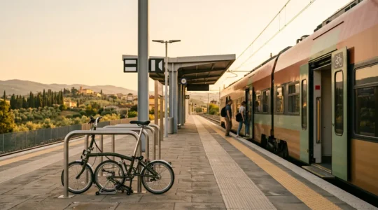 Viaggiatori che combinano diversi mezzi di trasporto in modo fluido e sostenibile